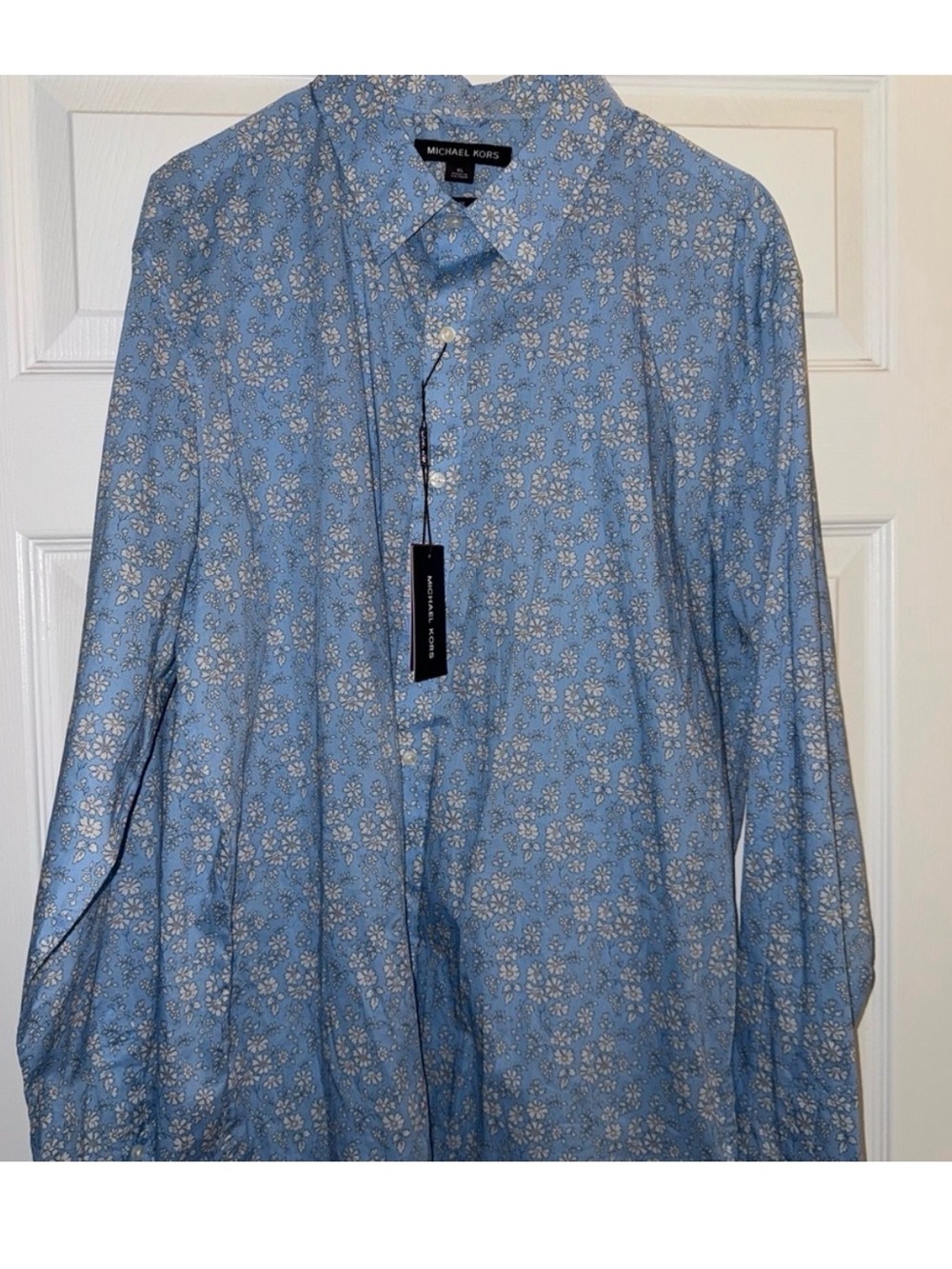 Michael Kors Blue Floral Button-Down Shirt
